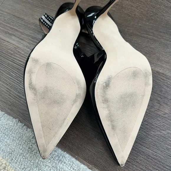Steve Madden BRI Black Patent Slingback Heels Sz 11 - Picture 6 of 8